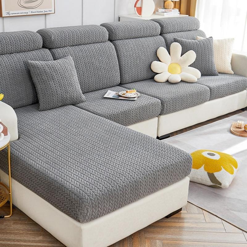 Thick Jacquard Sofa Seat Cushion Cover Elastic Sectional Sofa Slipcover L-shape Corner Sofa Couch Cover LuxuryLiving Room Pets