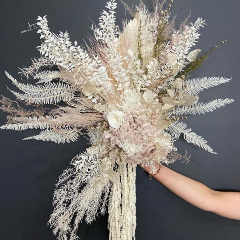 Small Dried Flowers for Crafts Dried Pampas Grass Flower  Bunny Tails Mini Bouquet Wedding Supplies Boho Home Cake Decoration