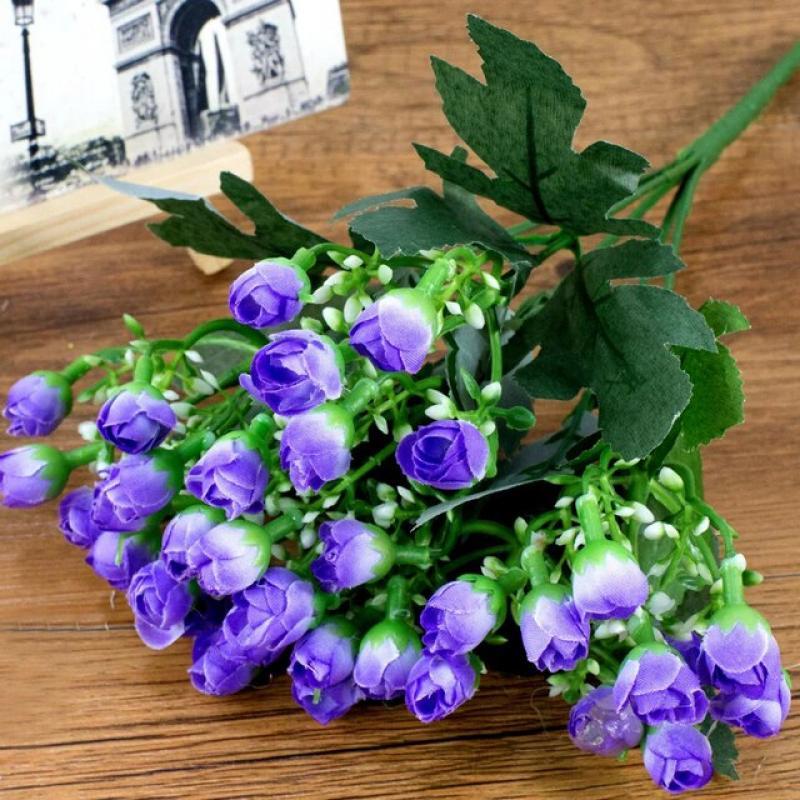36heads/ 1 Artificial Flower Bunch Milan Bud Small Rose Bud DIY Wedding Decoration Peonies Hotel Decor Bouque Artificial Flowers