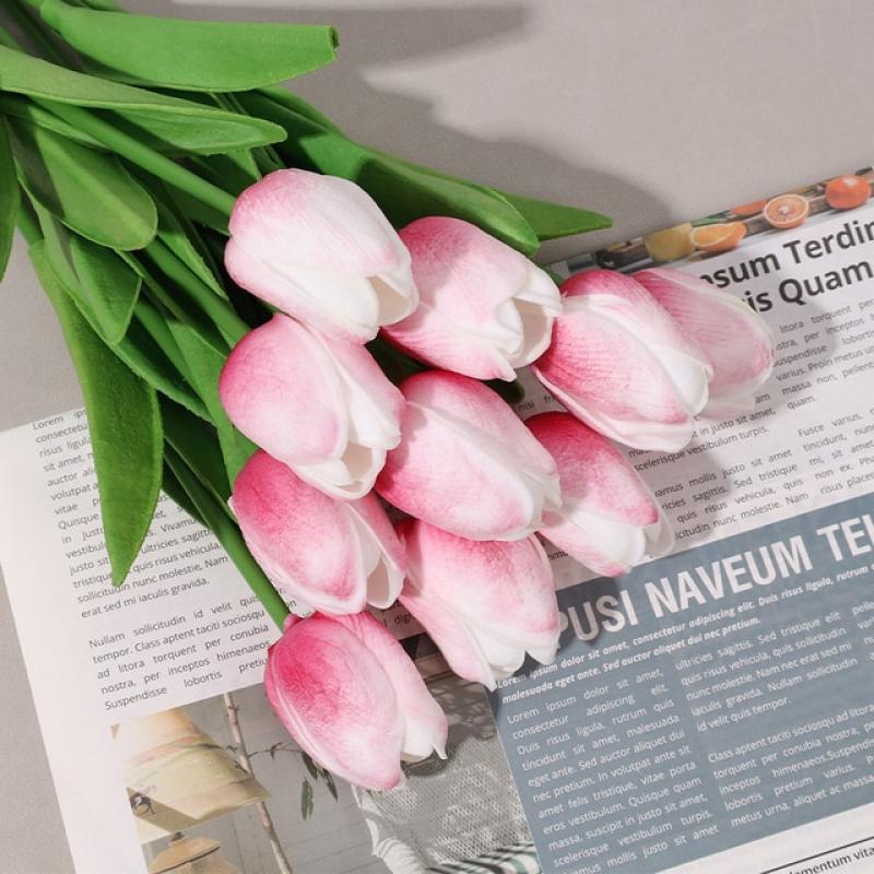 Tulips Artificial Flowers Tulip Bouquet Decoration Home Garden Wedding Party Lifelike Fake Flower Floral Valentines Day Gifts