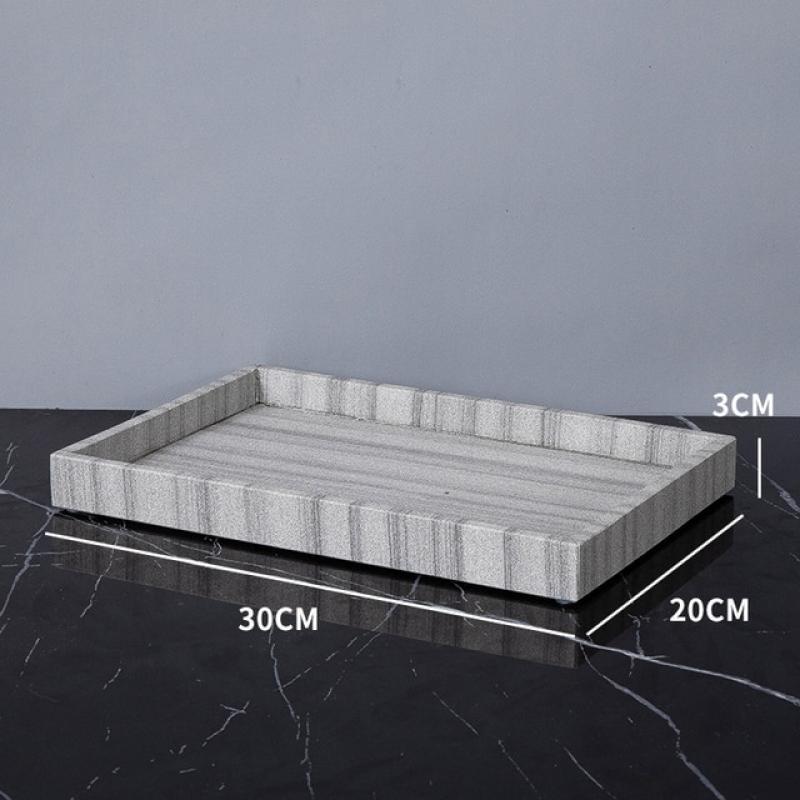 Wholesale Customized Bathroom Accessories Set Grey Real Natural Marble Tray Toothbrush Holder Cup Soap Dish Soap Dispenser