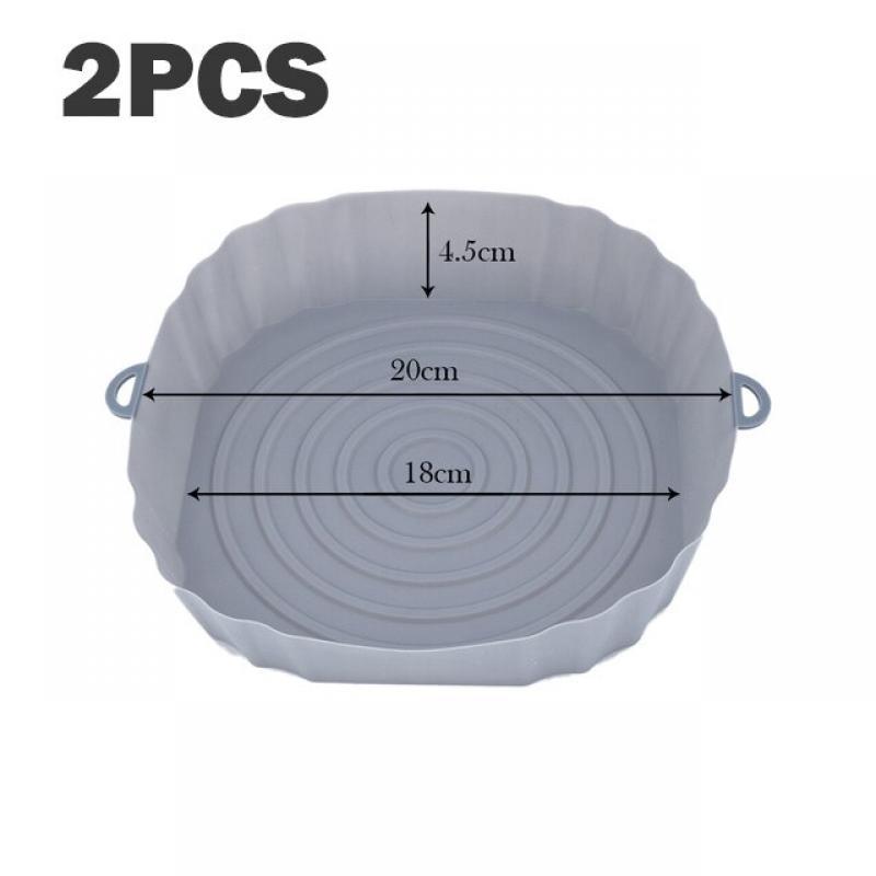 Air Fryer Silicone Tray Oven Baking Tray Pizza Fried Chicken Baking Tool Reusable Liner Easy to Clean airfryer Silicone Basket