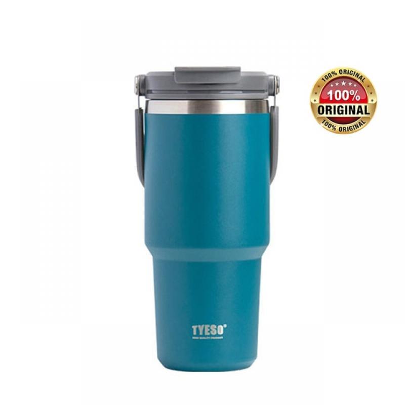 TYESO Cup Thermal Water Bottle Thermos Coffee Travel Mug Stainles Steel Vacuum Flasks Tumbler With Straw Handle Insulated Drinks