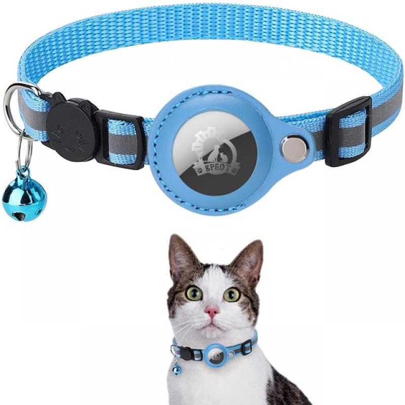 For Airtag Case Cat Collar with Bell Reflective Nylon Collar for Dog GPS Finder Anti-lost Location Tracker Pet Products