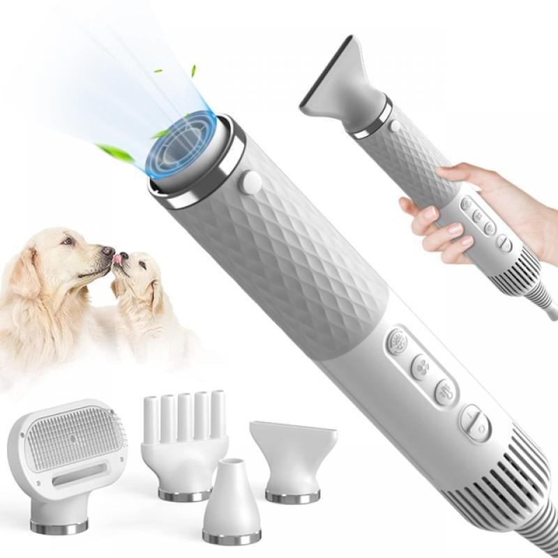 ROJECO Portable 2 in 1 Pet Hair Dryer For Dogs Cat Grooming Comb Brush NTC Smart Control Professional Dog Blow Dryer Pet Blower