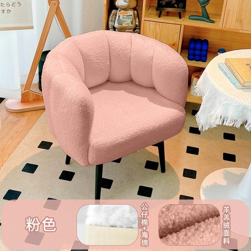 Luxury Lamb Cashmere Armchairs Nordic Design Living Room Single Sofa Chair Bedroom Makeup Chair Dresser Stool Furniture Armchair