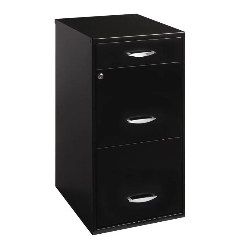 18"W Black 3-Drawer Metal Vertical File Cabinet Organizer Home Office Filing Cabinet