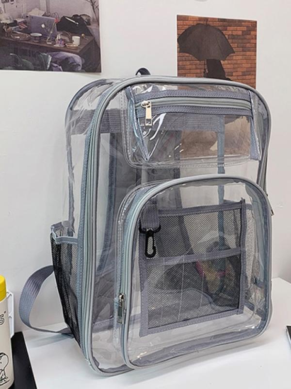 Backpack Waterproof Transparent School Bag Girl Large Capacity Backpack Solid Clear Backpack Men Fashion Transparent Plastic Bag