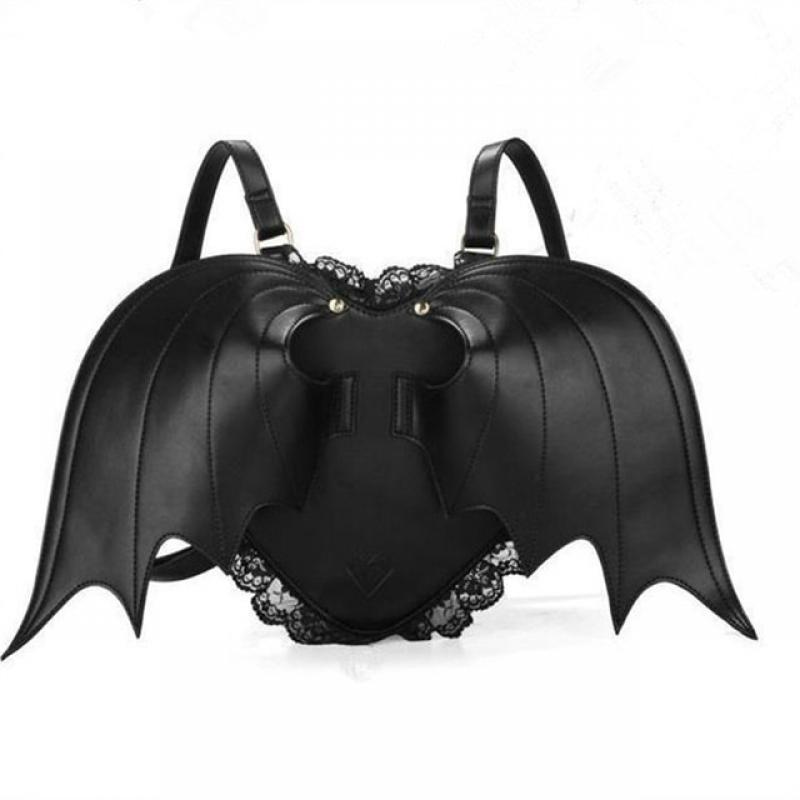 Women Backpack Bat Wing Backpack Punk Stylish Newest School Bag For Girls Bat Bag Angel Wings Backpack Cute Little Devil Package