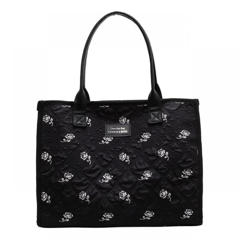 Fashion Luxury Designer Handbag Brand Canvas Tote Bag Purses and Handbags for Women Shopper Rose Embroidery Beach Shoulder Bags