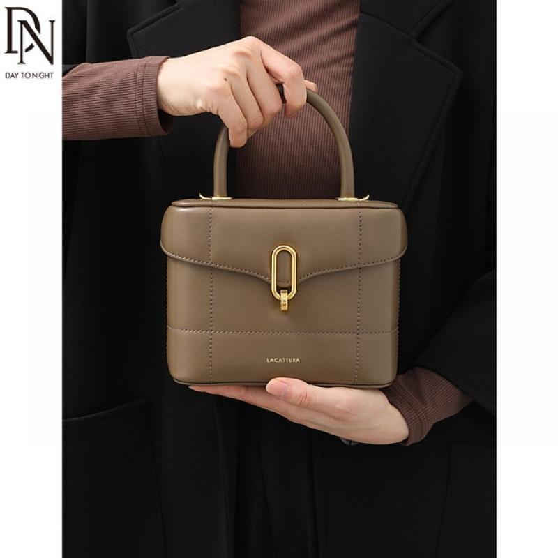 DN Box Handbags for Women's Small Crossbody Bags with Top Handle 2023 New Fashion Genuine Leather Women's Shoulder Purse Female