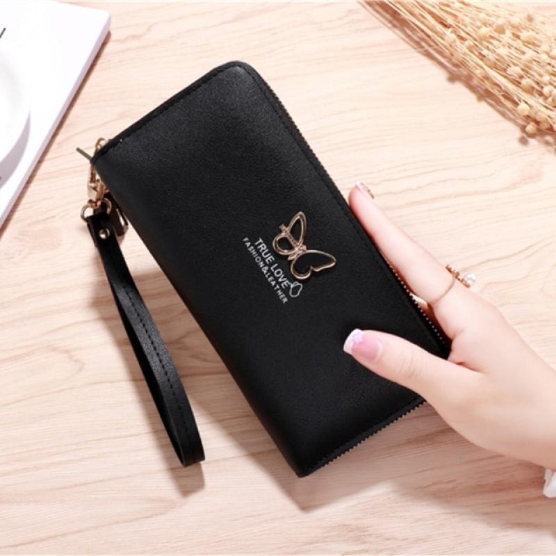 Women Long Zipper Coin Purses Tassel Design Clutch purse Female Money Credit Card Holder Butterfly Luxury Brand Leather Wallets