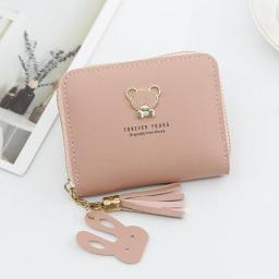 New Hardware Small Wallet Female Cute Bear Short Zipper Ladies Coin Purse Japanese And Korean Women's Mini Hand Bag