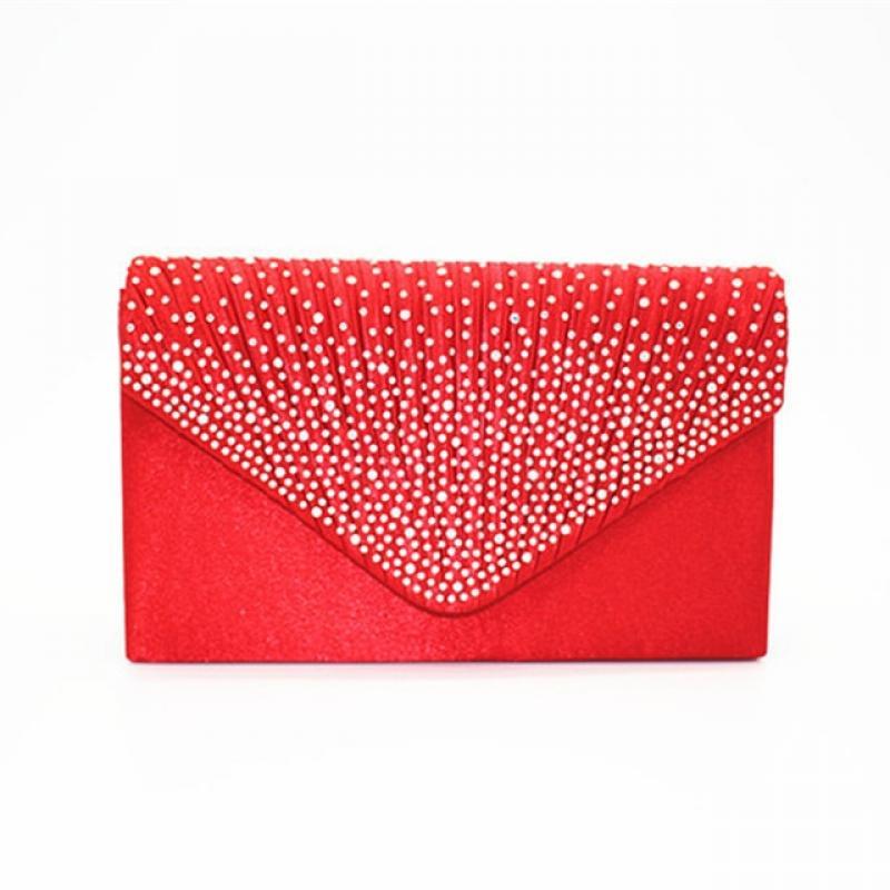 Blue Silver Red Orange Multi Color Fashion Women Clutch Bag with Rhinestone Ladies Wedding Party Evening Bag Dress Accessories