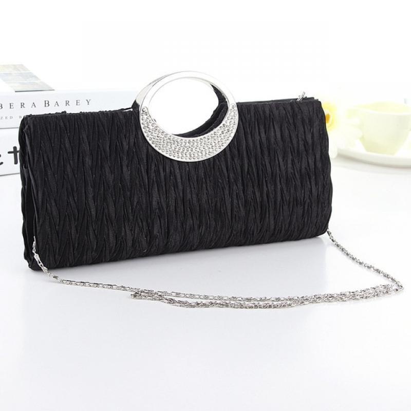 Fashion Women Satin Rhinestone Evening Clutch Bag Chain Handbag Elegant Beautiful Purse Bridal Wedding Party Bag Handbag 2022