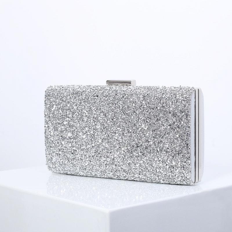 Silver Crossbody Bag Evening Purse Luxury Clutch Party Diamond Handbags for Women Designer Shoulder Weddings Ladies Hand Bag