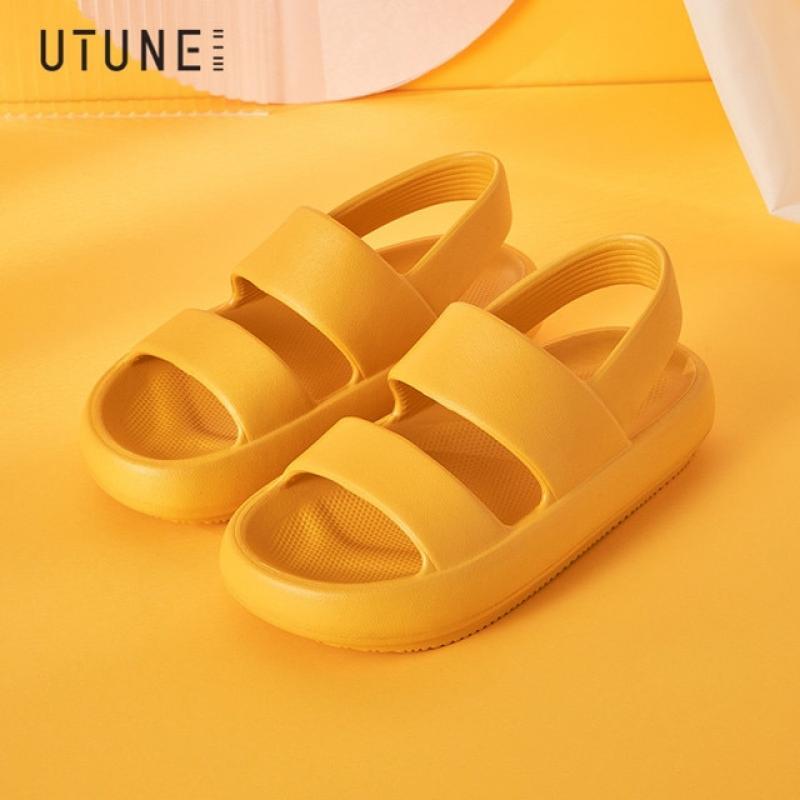 UTUNE Women Sandals Summer Platform Shoes Beach Outside EVA Slides Slippers Men Soft Thick Sole Non-slip Indoor Plus Size 42 43