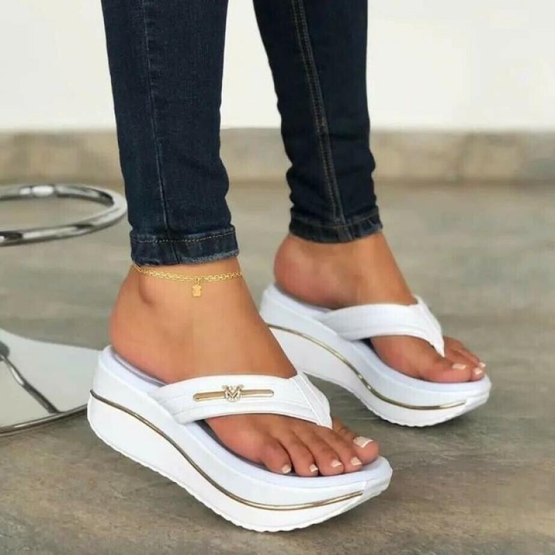 Women's Slippers 2023 Summer Fashion Women Flip Flops Outdoor Casual Platform Sandals Ladies Plus Size Wedges Beach Slippers