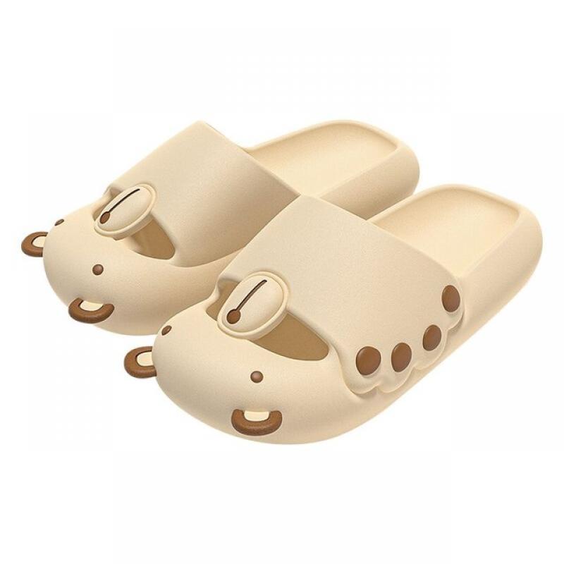 Feslishoet New Cloud Soft Bear Slippers Couple Home Outdoor Slipper Summer Beach Bedroom Shoes Ladies Thick Bottom Sandals