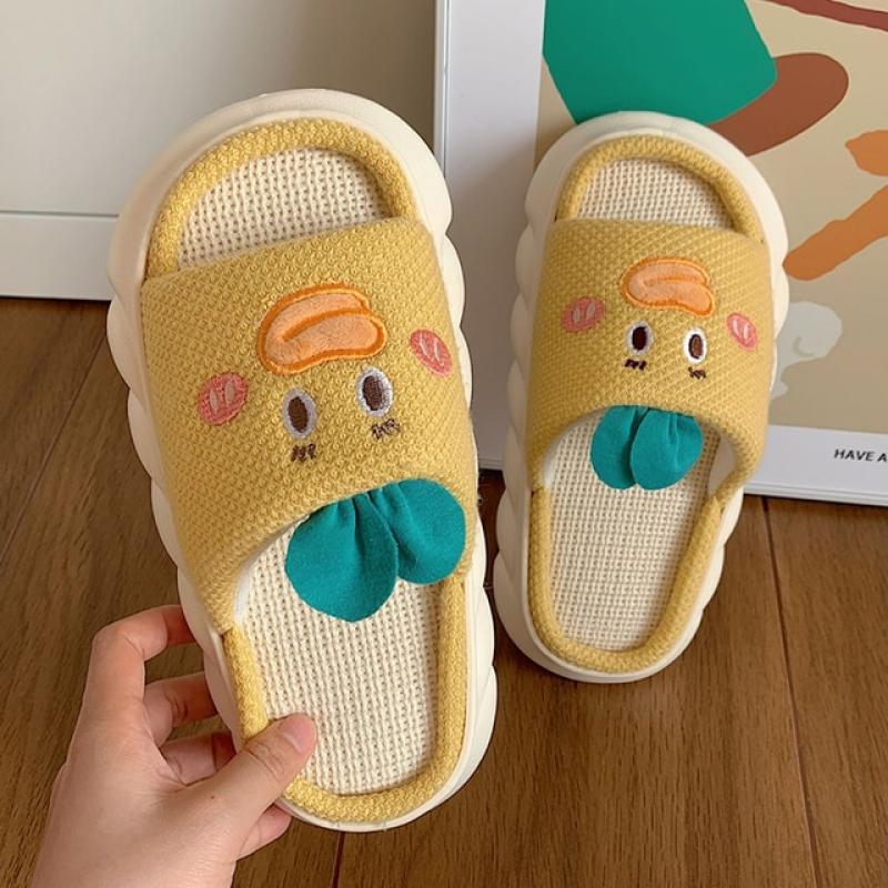 2022 Women's Slippers Summer Four Seasons Indoor Home Sandals and Slippers Cute Cartoon Milk Cow House Slippers Funny Shoes