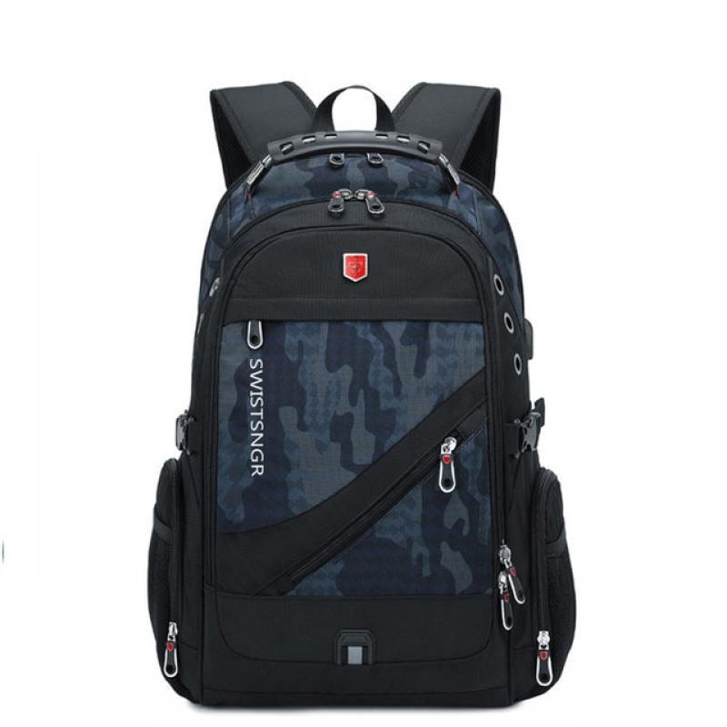 Waterproof 15.6/17.3 Inch Laptop Backpack Men USB Charging Swiss Backpack Travel Women Rucksack Male Vintage School Bag Mochila