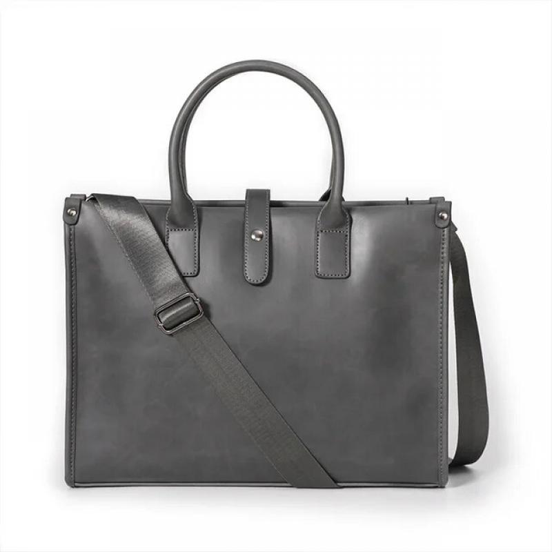 Xiao.p Fashion Men's High Quality Pu Leather retro Business Casual Briefcase Handbag Single Shoulder Crossbody Bag Document Bag