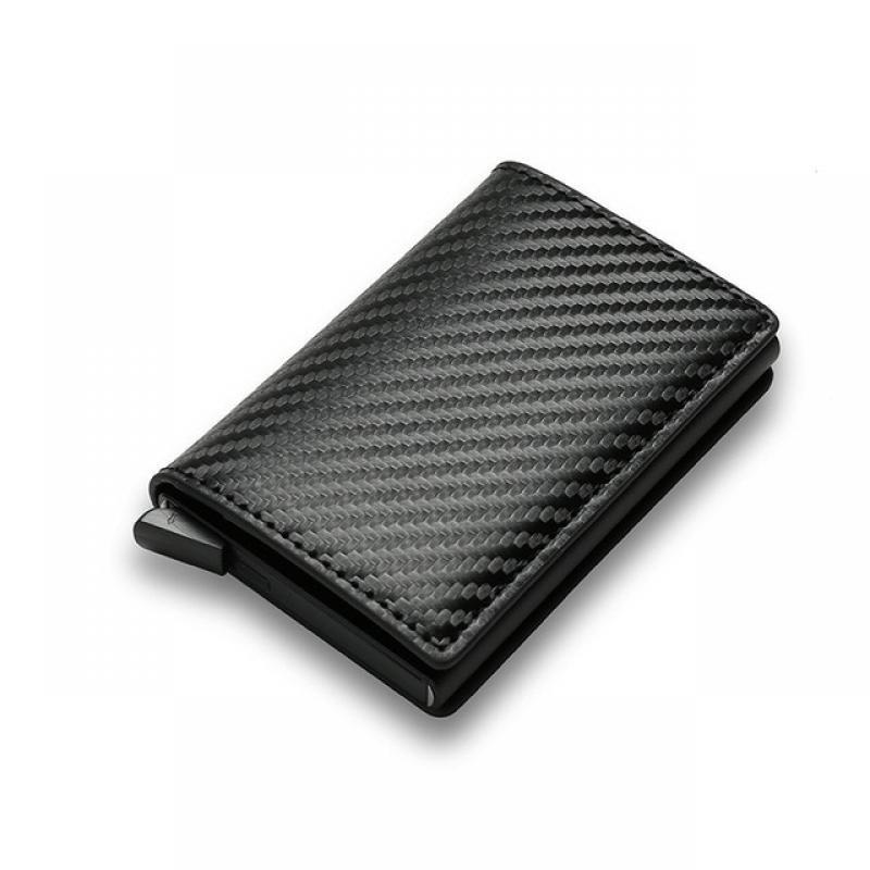 Carbon Fiber Card Holder Wallets Men RFID Black Magic Trifold Leather Slim Mini Wallet Small Money Bag Male Purses Wallet Women