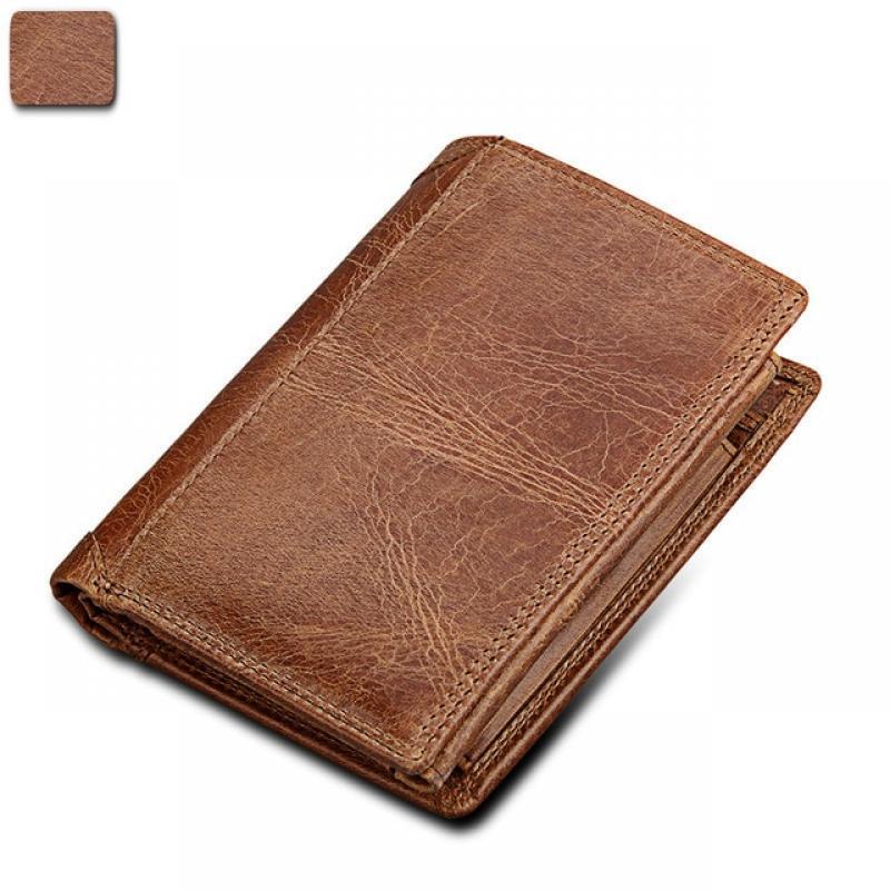 GROJITOO Crazy Horse Wallet Cowhide Leather Men Wallet Multi-card Holder Genuine Leather Wallet Large Capacity Vintage Purse Men