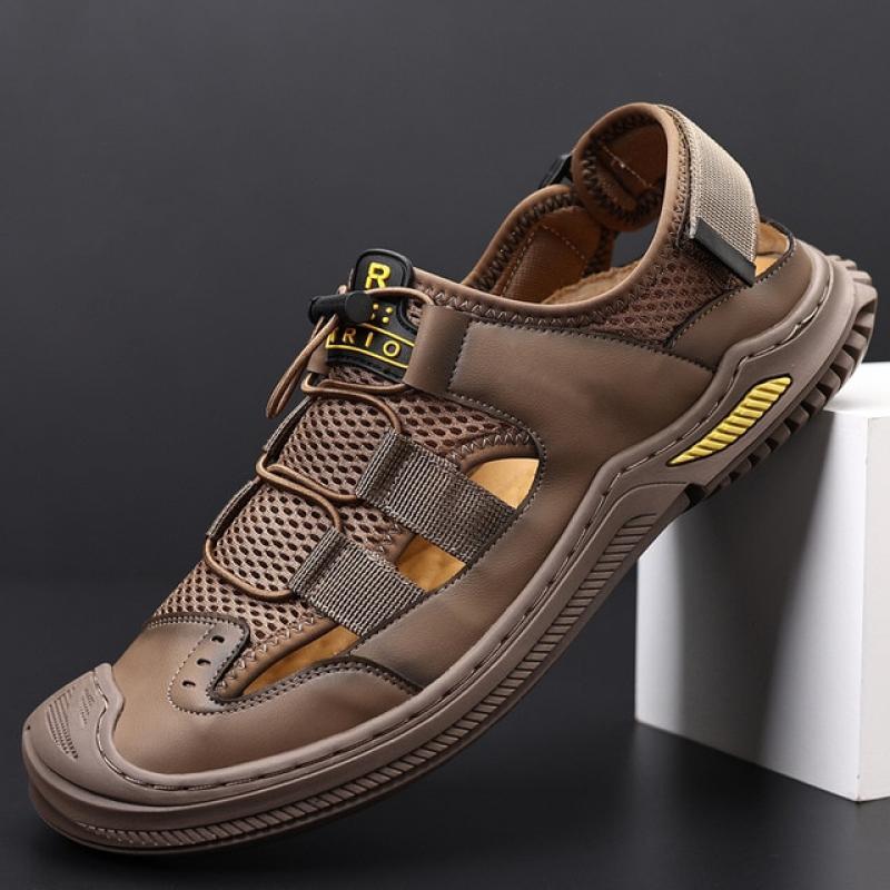 Summer Men Sneakers Breathable Genuine Leather Casual Shoes Men Comfortable Mesh Men Loafers Mesh Shoes Outdoor Walking Zapatos