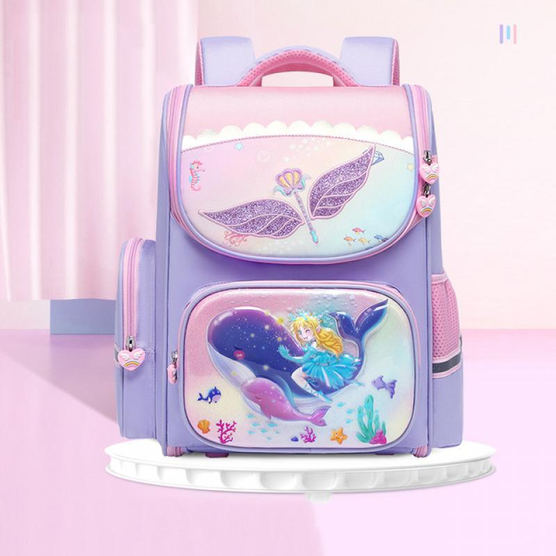 New Fashion 1-4 Grade Orthopedic Primary School Backpack For Girls 3D Cartoon Unicorn School Bag Kids Satchel Knapsack Mochila