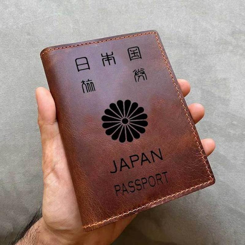 Handmade Real Leather Japan Passport Cover Men Genuine Leather Japanese Passport Cover Covers for Passports Passport Case