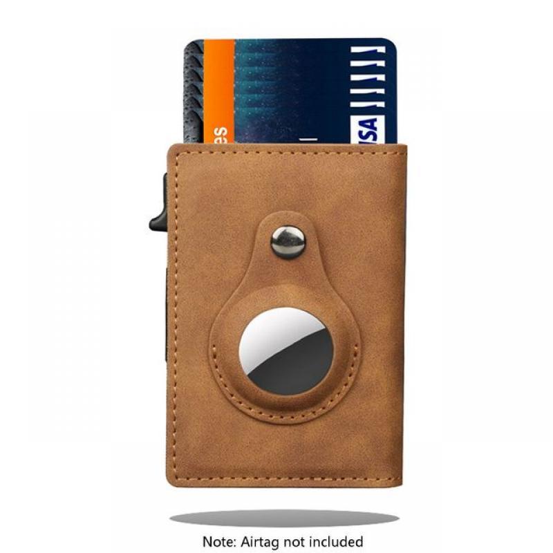 TANGMO Smart Air Tag Wallet RFID Credit Card Money Holder Automatic Pop up Mini Aluminum Wallet Airtag Case Cover