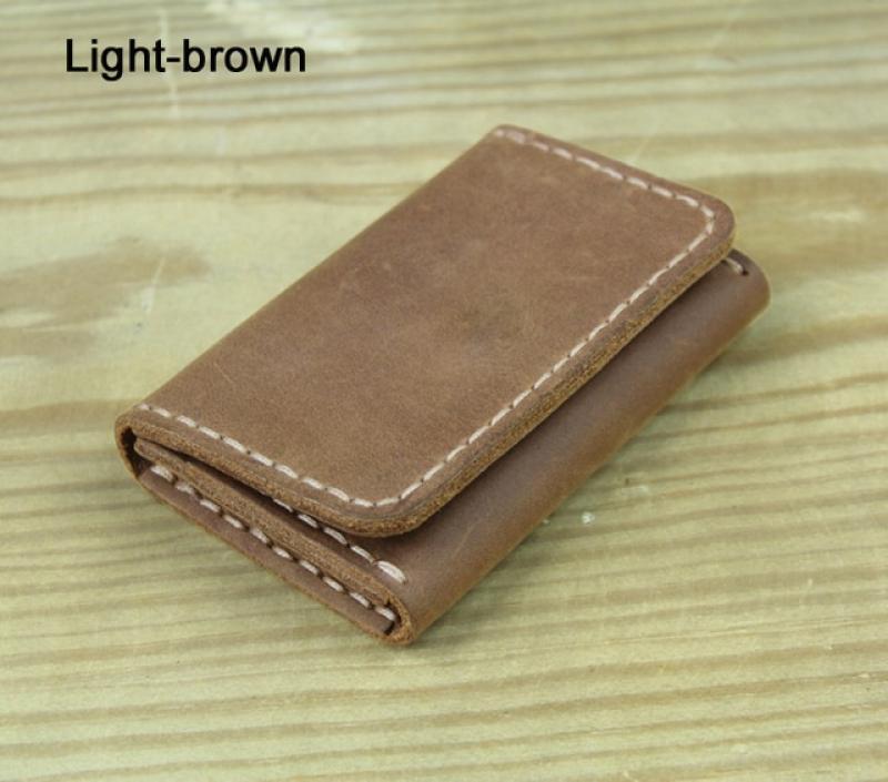 Handmade Genuine Leather Card Wallet  Leather Card Holder Men small Purse Credit ID card Holder Women Business Card case MC-412