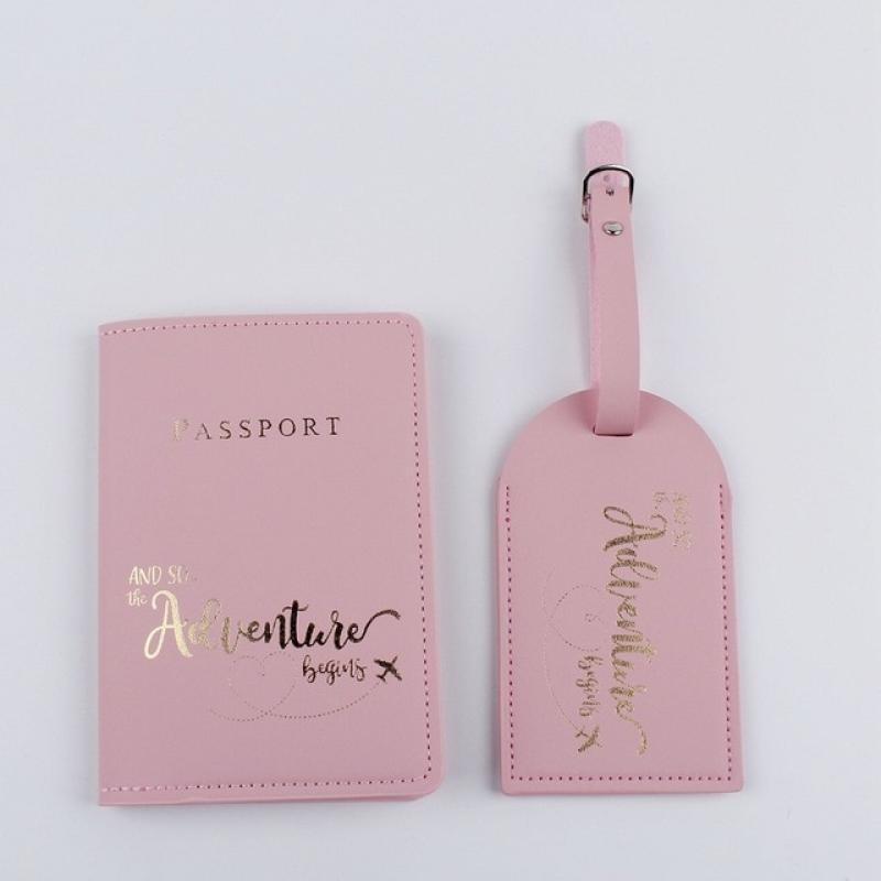 Suitcase Id Address Holder Baggage Boarding Tag  Label 2022 Ins Travel Passport Cover Pu Leather Letter Print  Luggage Tag