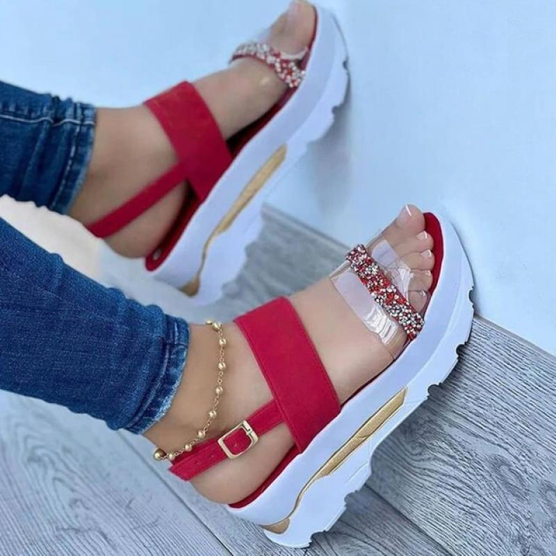 Women Sandals Summer Heels Sandals With Wedges Shoes For Women Peep Toe Platform Sandalias Mujer Brand Shoes On Heel Luxury 2022