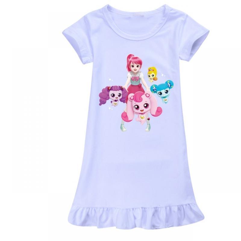 2022 Ice Silk Nightgown Twinkle Catch Teenieping Children Clothes Girls Dresses Kawaii Pajamas Teenages Gilr Homewear Nightdress