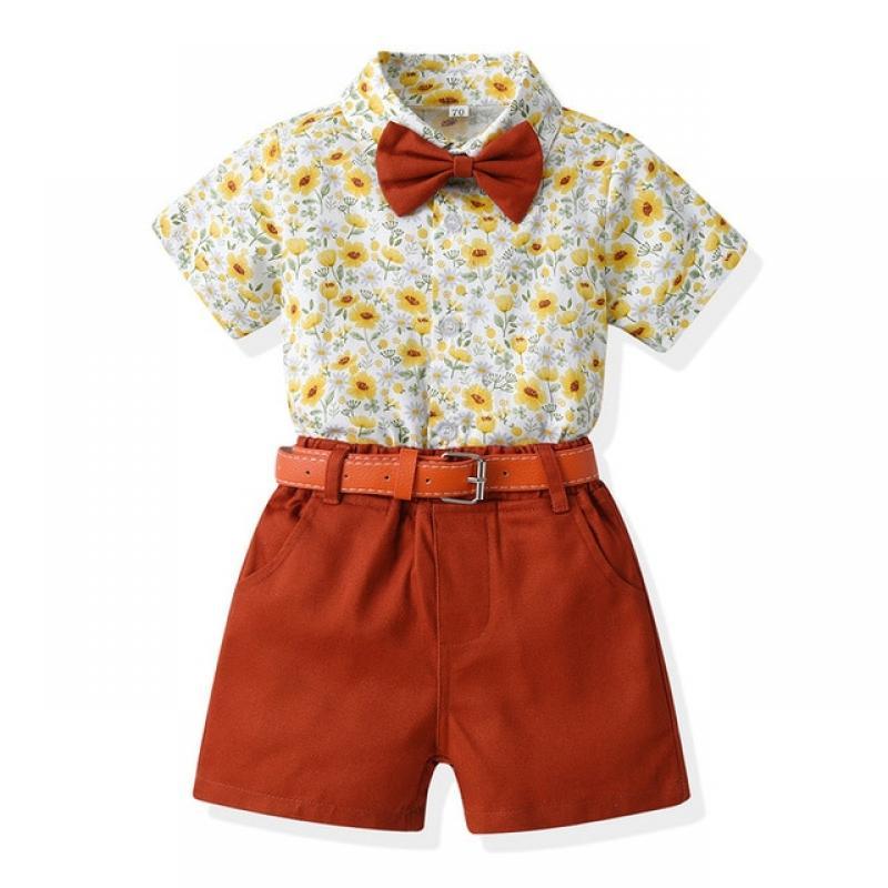 top and top Summer Fashion Boy and Girl Matching Outfit Kids Boys Gentleman Clothing Sets Suits Toddler Girls Casual Dresses