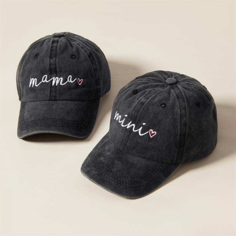 PatPat Letter Print Baseball Caps for Mommy and Me