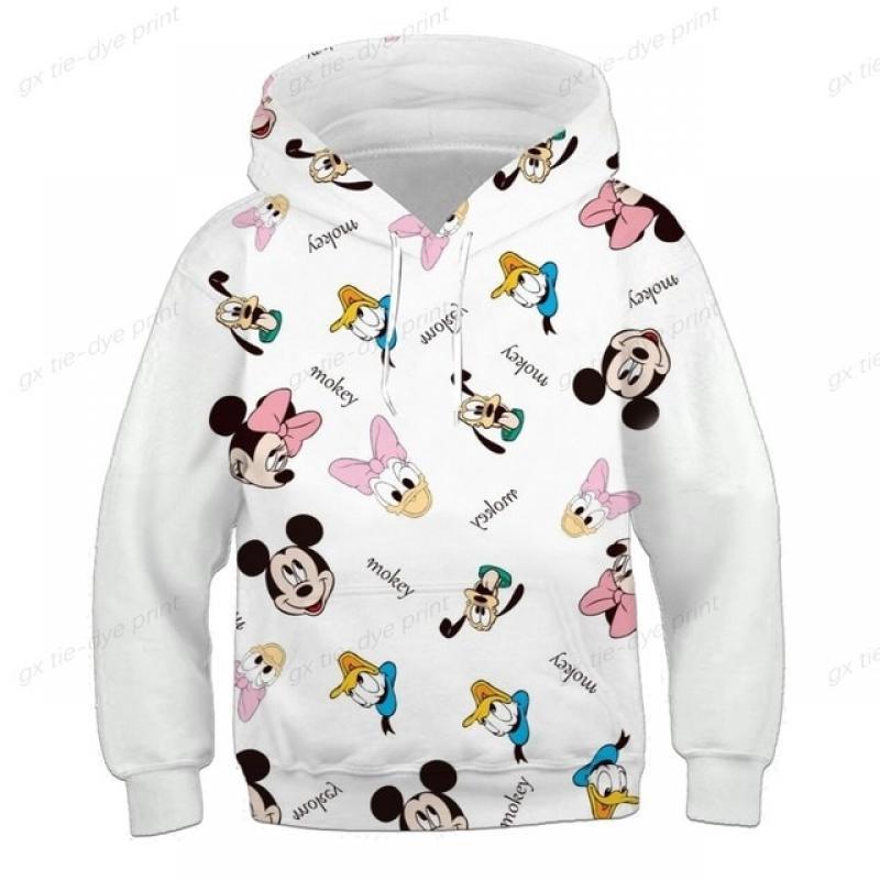 Kids Disney Cartoon Anime Graphic Stitch Hoodies Children's Clothes Long-sleeved Breathable Cartoon Print Tops Dropshipping