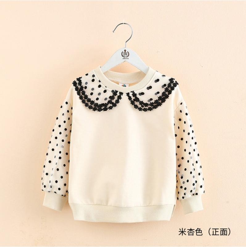 2023 Spring Autumn Fashion 2 3 4 5 6 7 8 9 10 11 12 Years Children Outwear Cotton Lace Patchwork  Sweatshirt For Kids Baby Girls