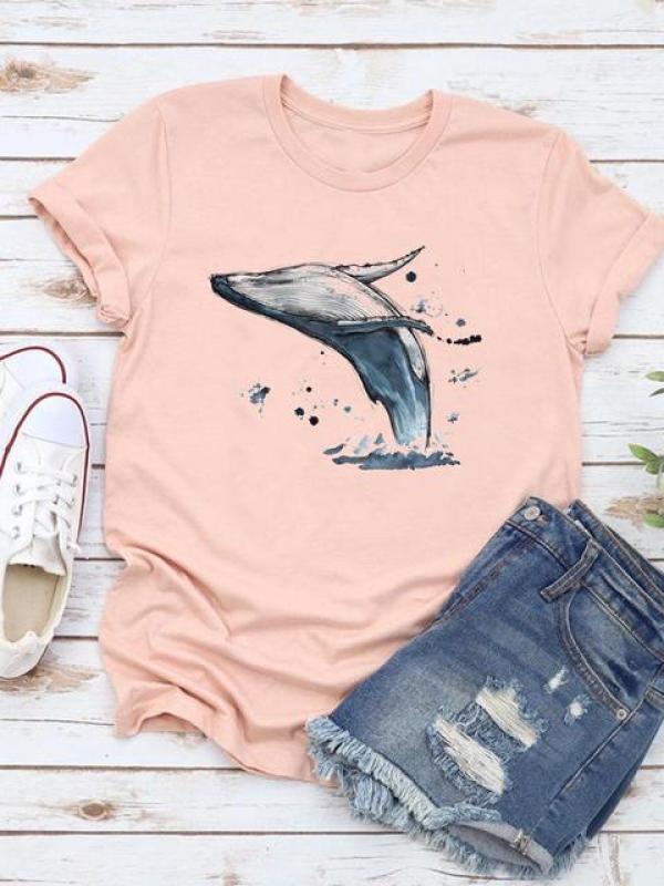 Fashion Short Sleeve 90s Sweet Lovely Wild Style Casual T-shirts Clothes Women Female Summer T Clothing Print Graphic Tee