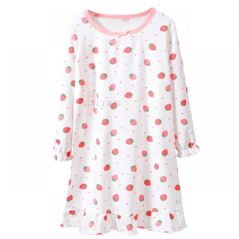 Cotton Toddler Girls Princess Night Dress Long Sleeve Children's Nightgowns Teens Nightdress New Spring Kids Pyjamas Sleepwear