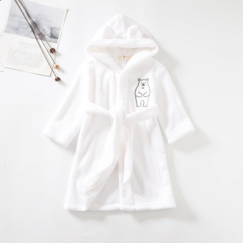 Kids Bathrobe for Girl Children Clothing Girl Flannel Bath Robe Clothes Boy Cartoon Night Robe Kids Pajamas For Girl 1-8 years