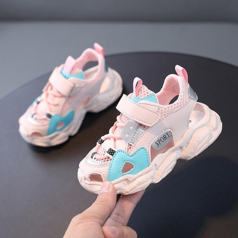 Summer New Children's Breathable Non-slip Shoes Boys Sports Baotou Sandals Baby Girls Hollow Sneakers Beach Wear