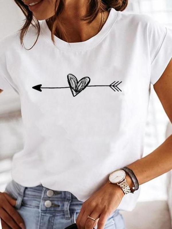 Dragonfly Letter Lovely Cute Print Fashion Women Female Summer Casual Short Sleeve Clothes T-shirts T Clothing Graphic Tee