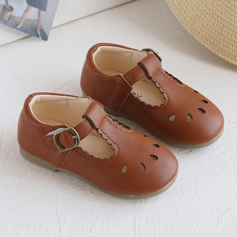 Children Leather Shoes for Boys Girls Shoes Kids Soft Bottom PU Leather Sandals Hollow Baby Toddler Outside Sneakers CSH1250