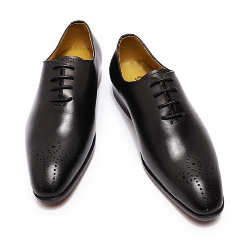 Top Quality Boy Dress Shoes Black Coffee Genuine Leather Lace Up Pointed Toe Oxfords School Party Wedding Formal Children Shoes