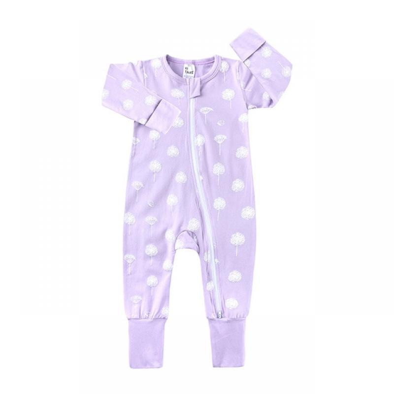Spring Long Sleeve Animals Print Baby Boys Girls Rompers Cotton Jumpsuits Kids Clothes Climb Suits Suttont Zipper Nightclothes