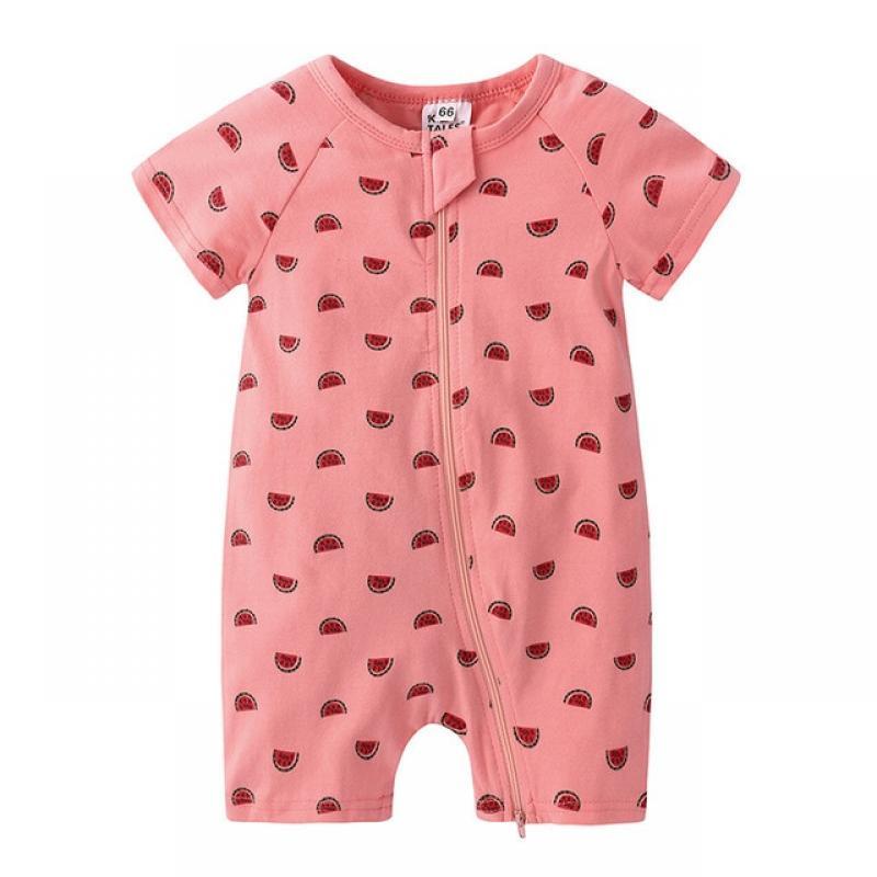 New Baby Romper Cute Onesie 0-24M Pajama Cotton Baby Boy Girl Clothes Newborn Zipper Footies Jumpsuit Short-Sleeve Baby Clothing