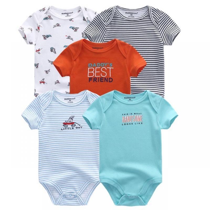 2023 5PCS/Lot Baby Boys Clothes Unicorn Girls Clothing Bodysuits Baby Girls Clothes  0-12M Newborn 100%Cotton Roupas de bebe